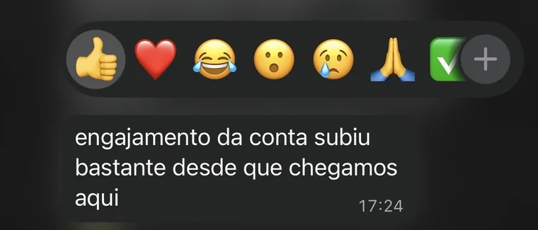Cliente: o engajamento da conta subiu bastante desde que chegamos aqui