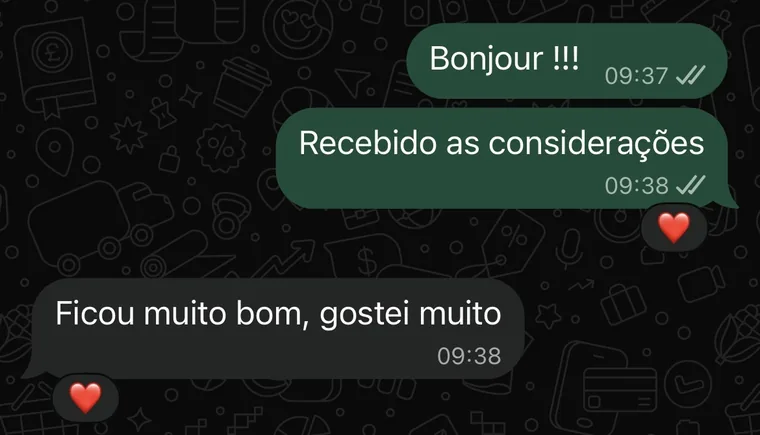 Cliente: ficou muito bom, gostei muito