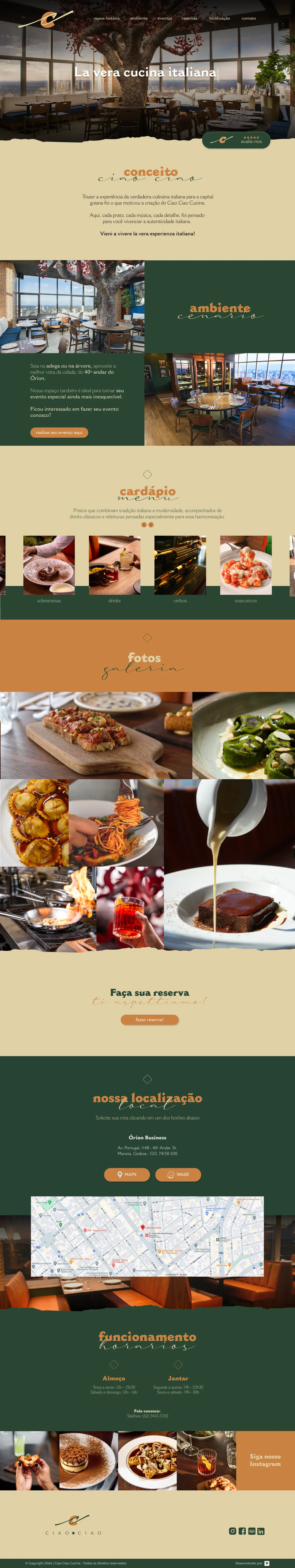 Página do projeto Ciao Ciao Cucina