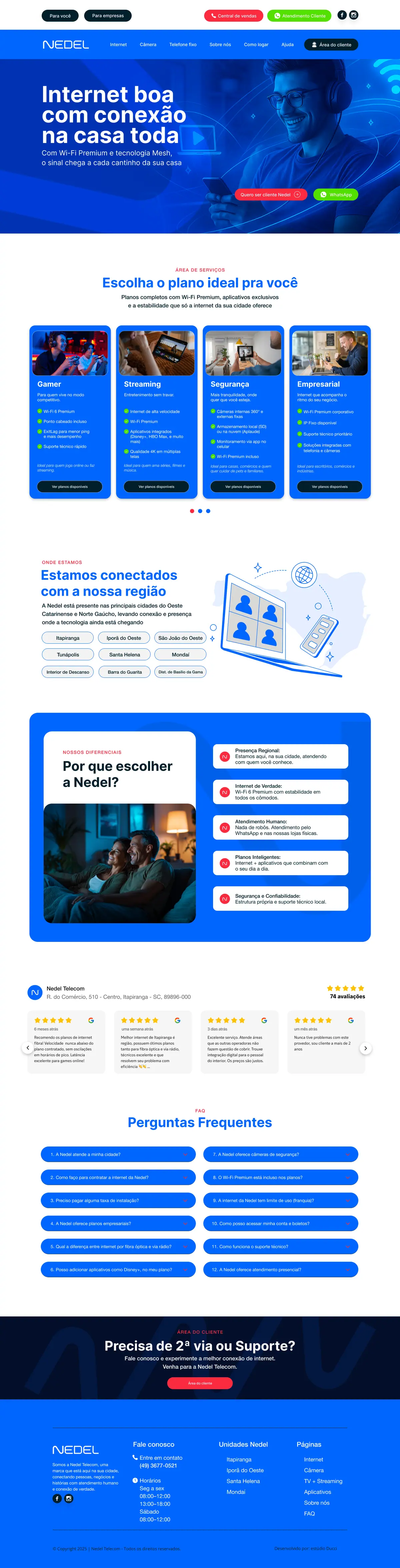 Página inicial do projeto Nedel